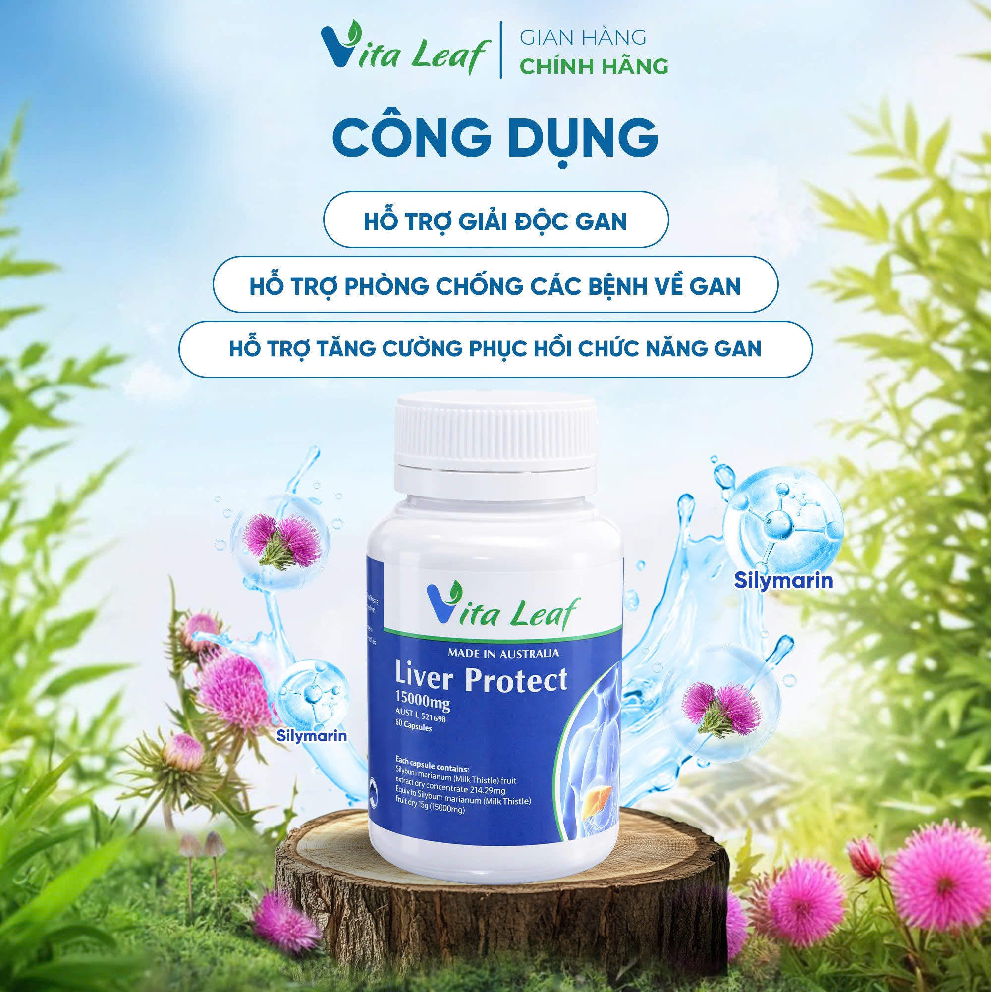 Viên uống Liver Protect 15000mg – Bảo vệ và duy trì chức năng gan (60 viên) - Ảnh 3
