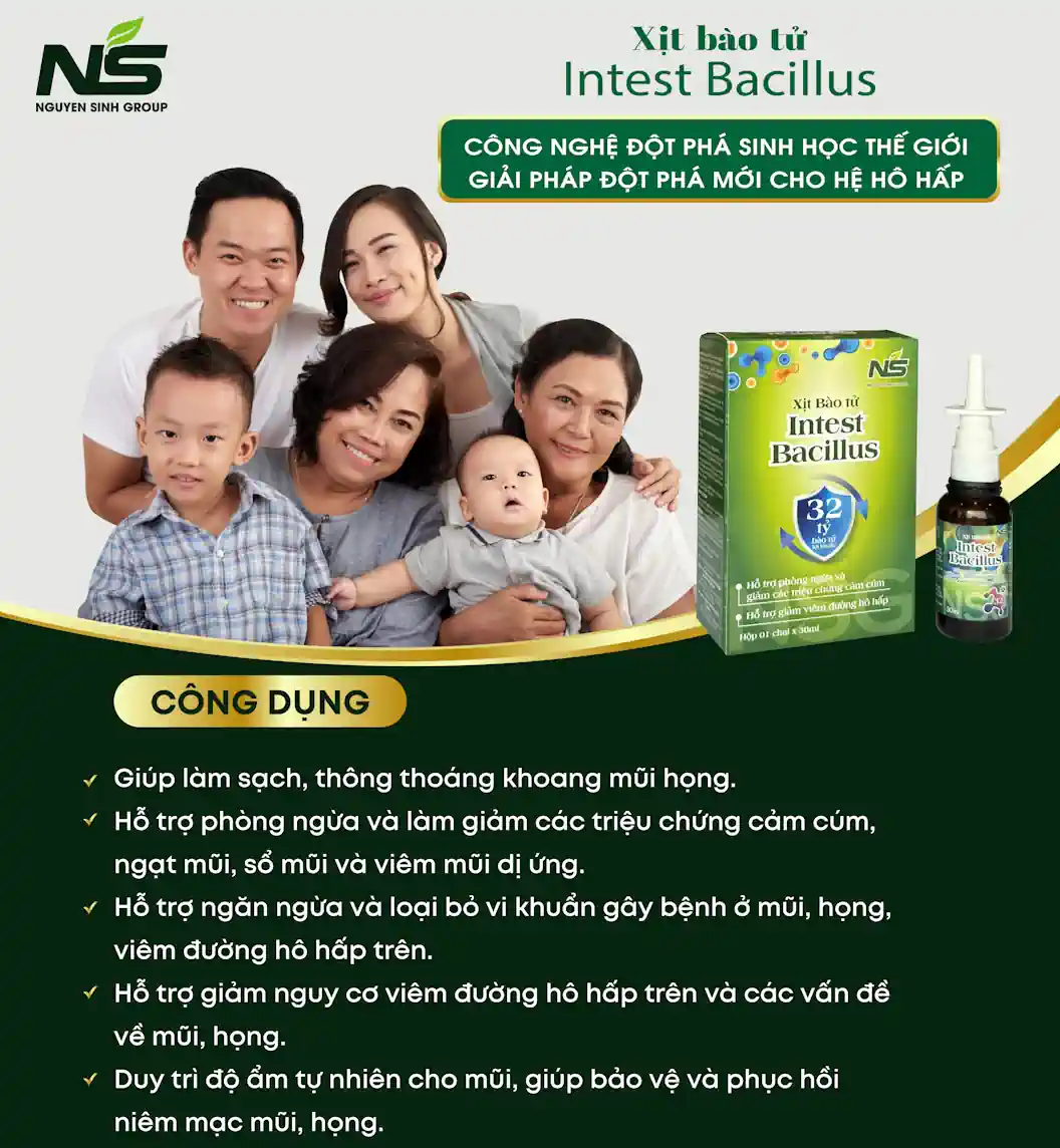 Công Dụng Xịt Bào Tử Mũi Họng Intest Bacillus