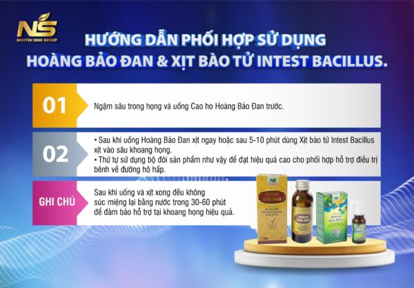 Hdsd Xịt Bào Tử Intest Bacillus Kết Hợp Cao Ho Hoàng Bảo Đan