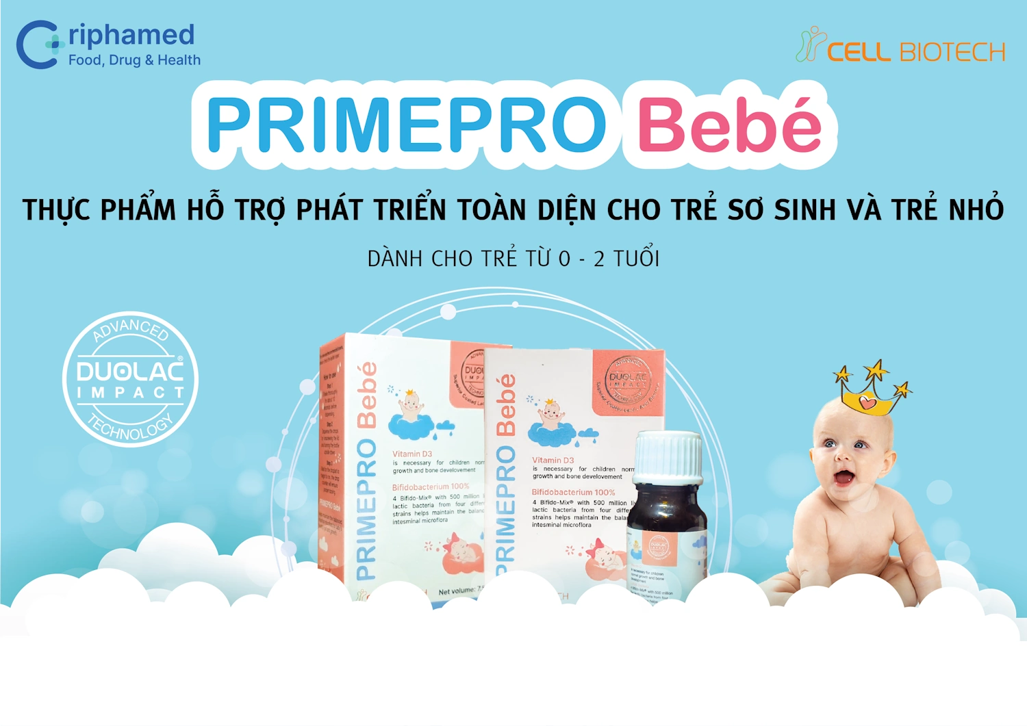 Men Vi Sinh Bao Kép Primepro Bebé Cho Trẻ Sơ Sinh Từ 0 - 2 Tuổi - Dropbiz