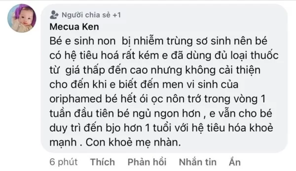 Review Men Vi Sinh Oriphamed - Primepro Bebé Và Kidlac - Dropbiz