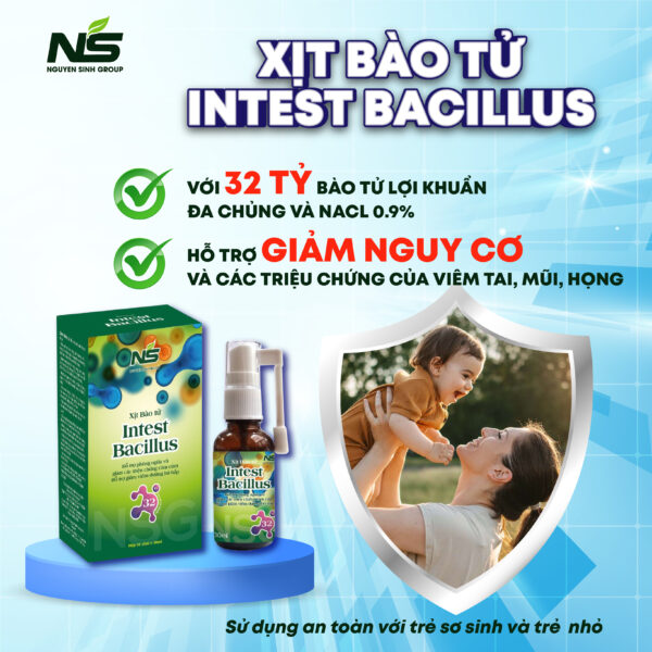 Xịt Bào Tử Intest Bacillus Hỗ Trợ Làm Giảm Viêm Tai Mũi Họng