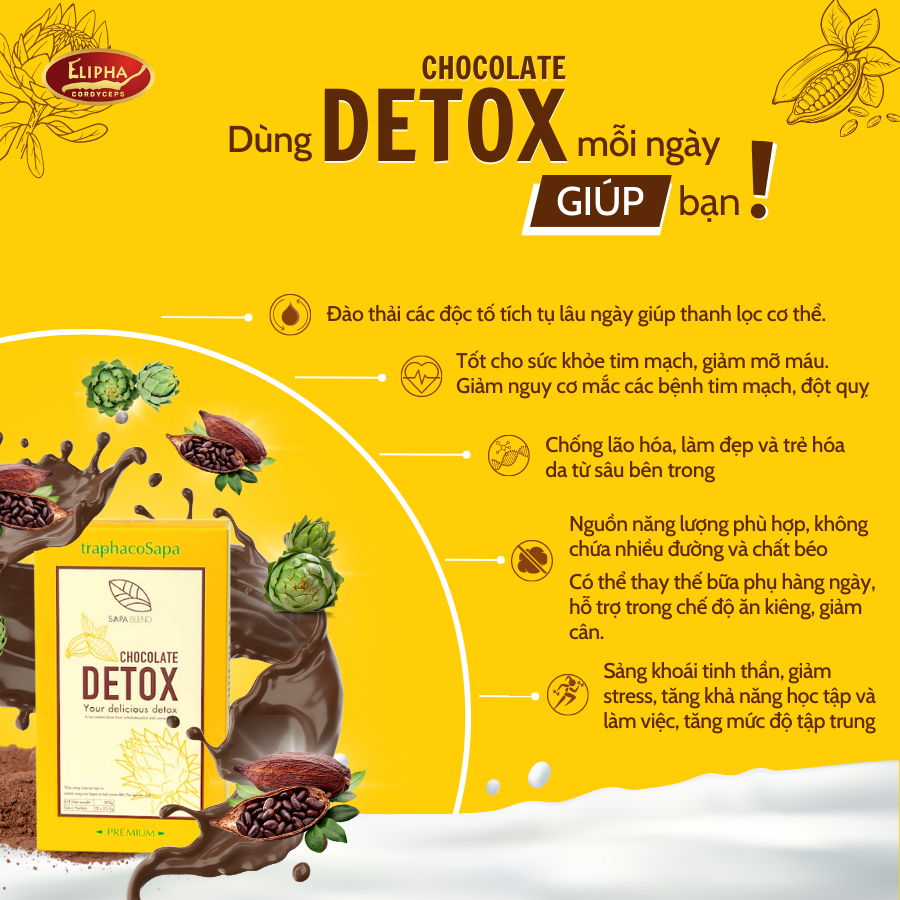 Công dụng Chocolate Detox Elipha - Droppiishops