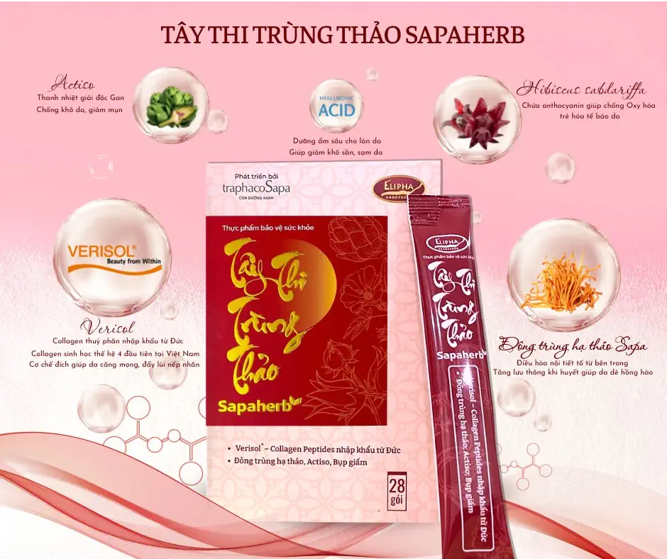 Tây Thi Trùng Thảo kết hợp Collagen sinh học thế hệ mới nhất với chiết xuất các loại thảo dược quý như Đông trùng hạ thảo, Actiso và Bụp giấm theo tỉ lệ vàng - Dropbiz