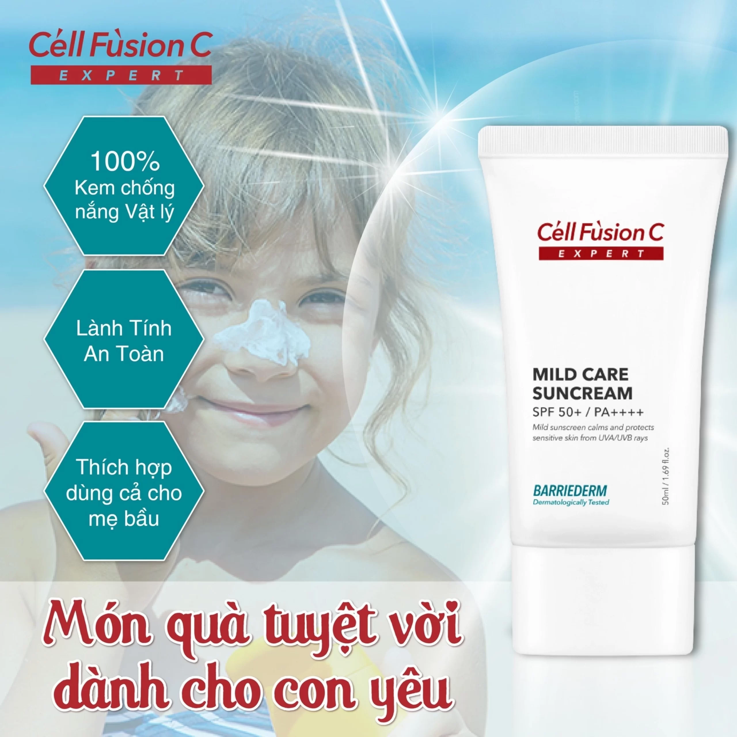 Cell Fusion C Expert – 100% Kem chống nắng vật lý, lành tính an toàn, dùng được cho cả mẹ bầu