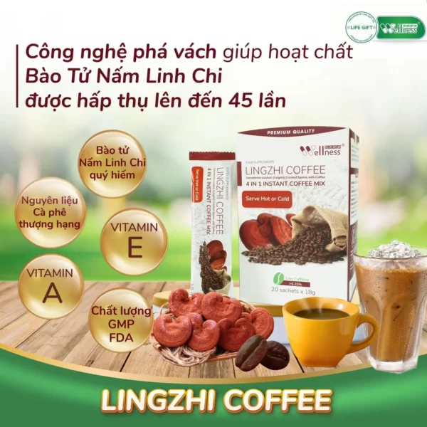 Cà Phê Linh Chi Với Công Nghệ Phá Vách Giúp Hoạt Chất Bào Tử Nấm Linh Chi được Hấp Thu Lên đến 45 Lần