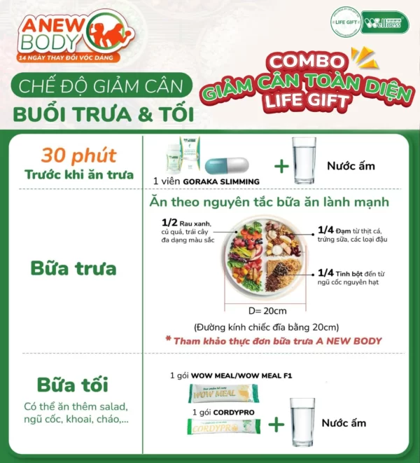 Chế độ Giảm Cân Buổi Và Tối Với Combo Giảm Cân Toàn Diện Life Gift - Dropbiz