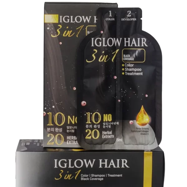 Dầu gội phủ bạc IGLOW HAIR 5 gói chính hãng giá tốt - Dropbiz