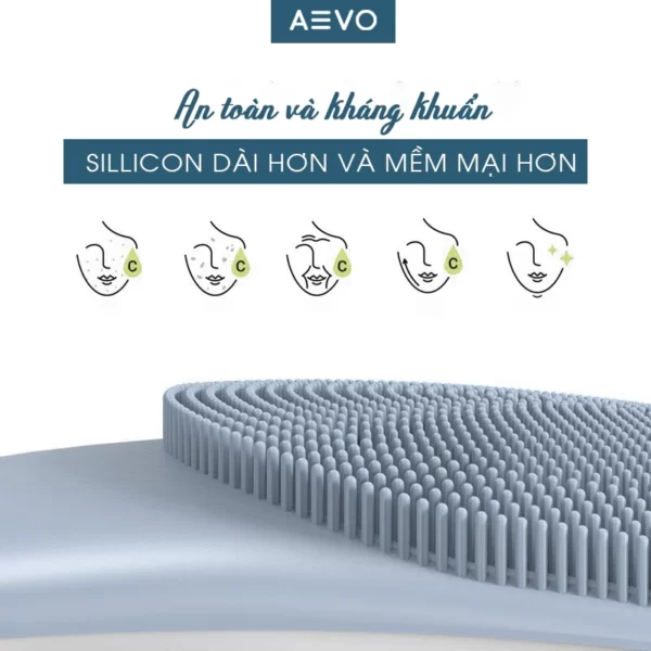 Máy rửa mặt AEVO Clean and Fresh Plus silicone dài và mềm hơn, an toàn và kháng khuẩn - Dropbiz