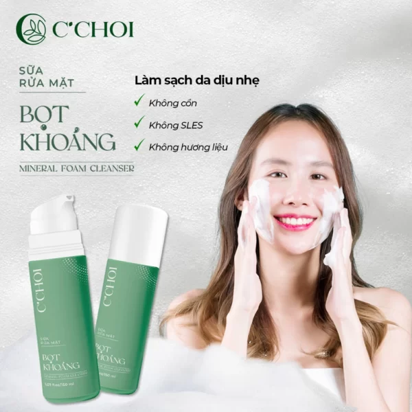 Sữa Rửa Mặt Bọt Khoáng C’choi – Mineral Foam Cleanser - An Toàn Lành Tính - Punar - Dropbiz