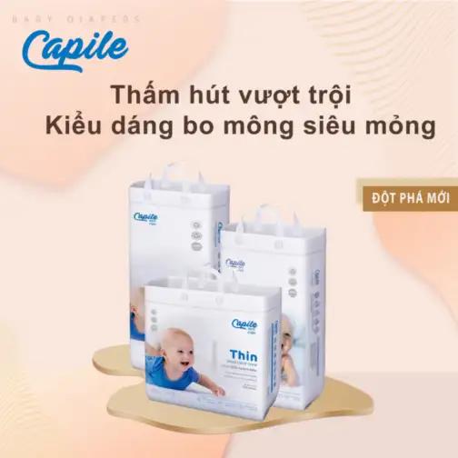 Tã Dán Sơ Sinh Capile (0 3 Tháng Tuổi) Size NB 60 Miếng