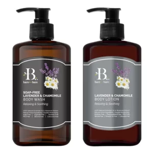 Bộ chăm sóc cơ thể Lavender & Chamomile chính hãng giá tốt - Cấp ẩm thư giãn và làm dịu Bare for Bare - Dropbiz