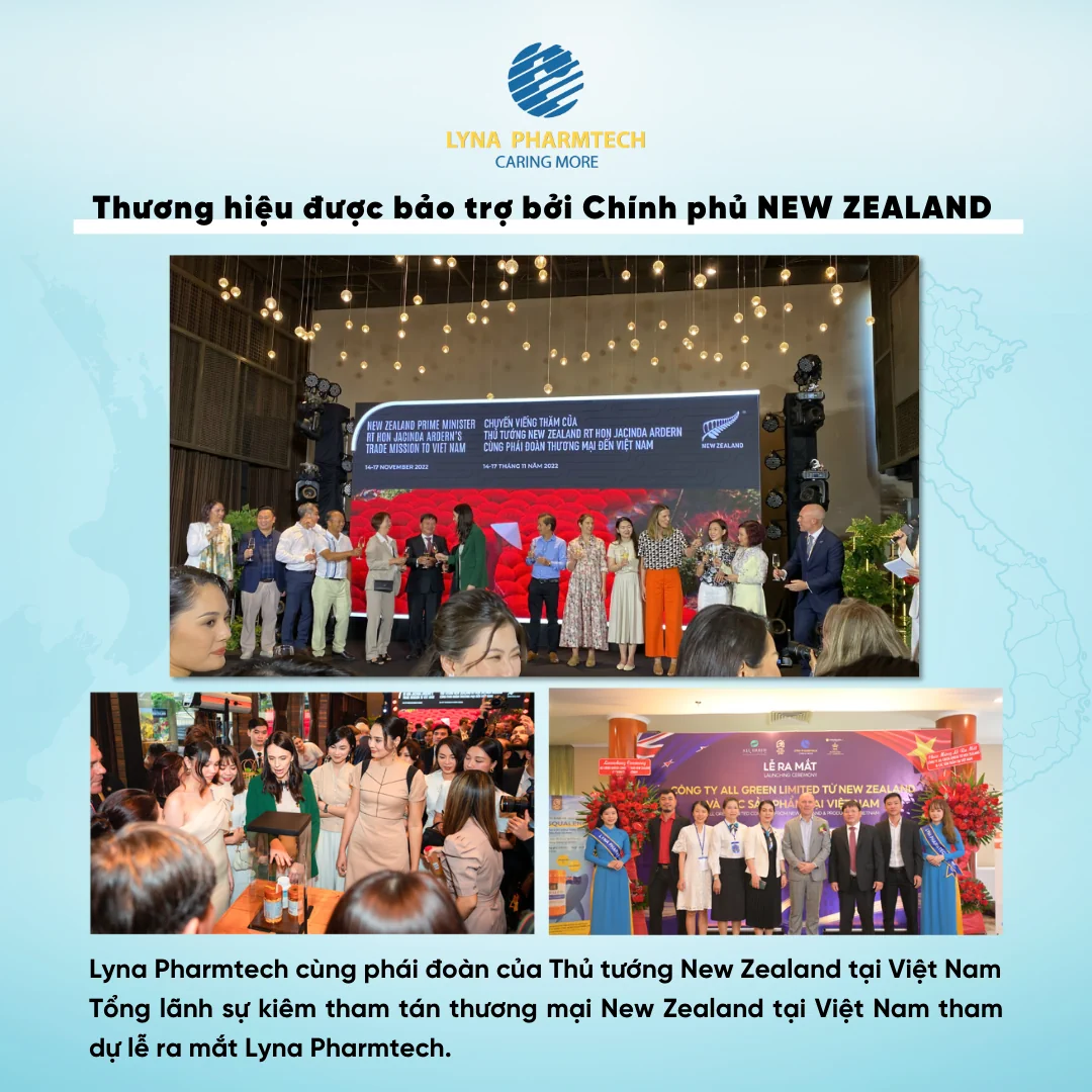 Lyna Pharmtech - Thương hiệu được bảo trợ bởi Chính phủ New Zealand