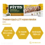 Thanh Gạo Lứt Hạt Fitto Vị Dừa - Fitto Granola Almond Brown Rice Coconut Flavor