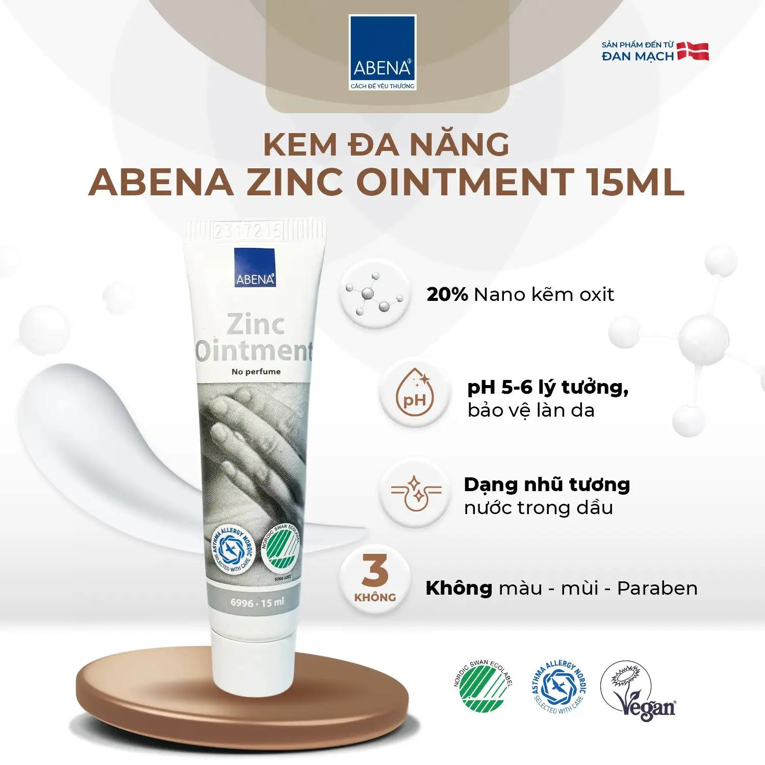 Kem hăm da đa năng Abena Zinc Ointment