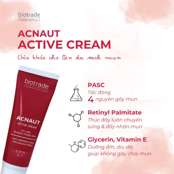 Kem Chấm Mụn Biotrade Acnaut Active Cream - Chìa Khoá Cho Làn Da Sạch Mụn - Dropbiz