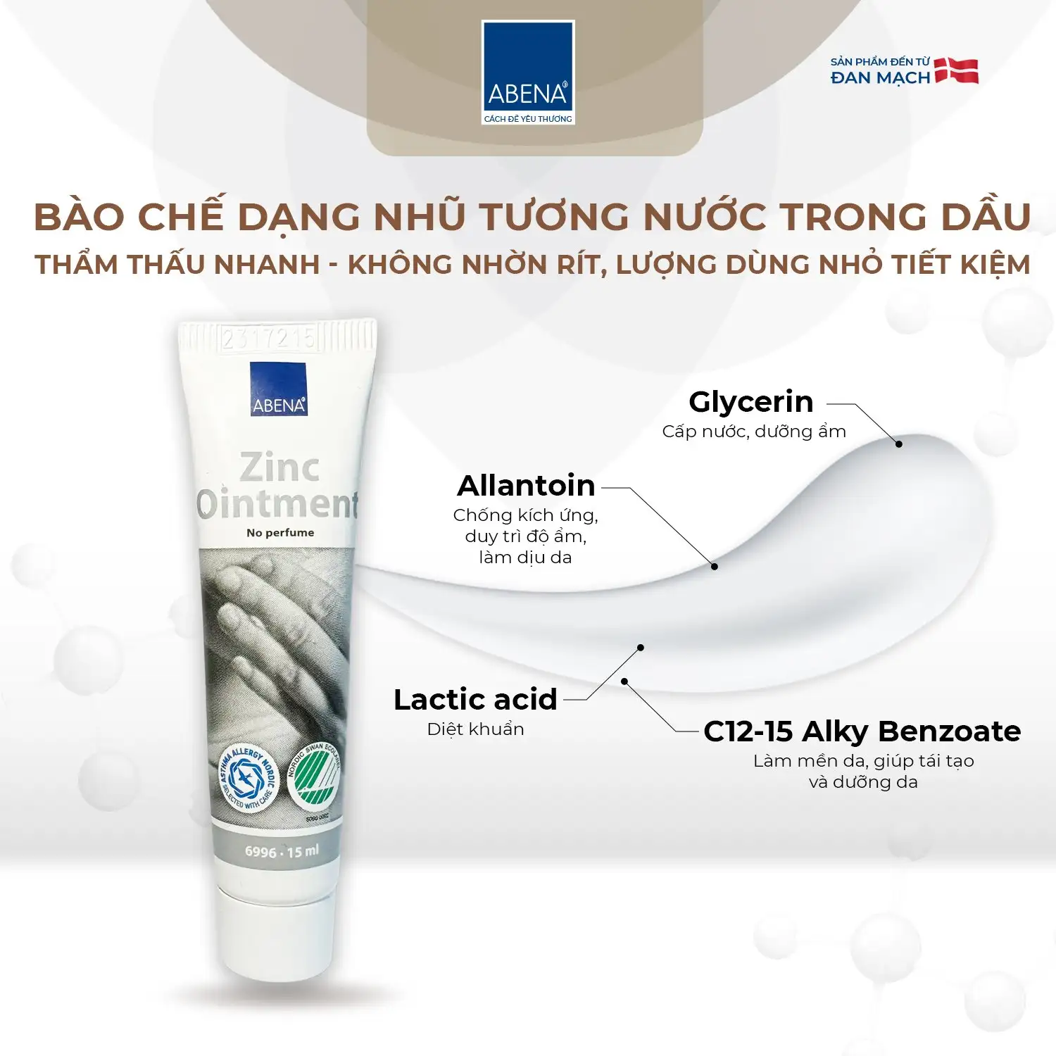 Kem hăm da đa năng Abena Zinc Ointment