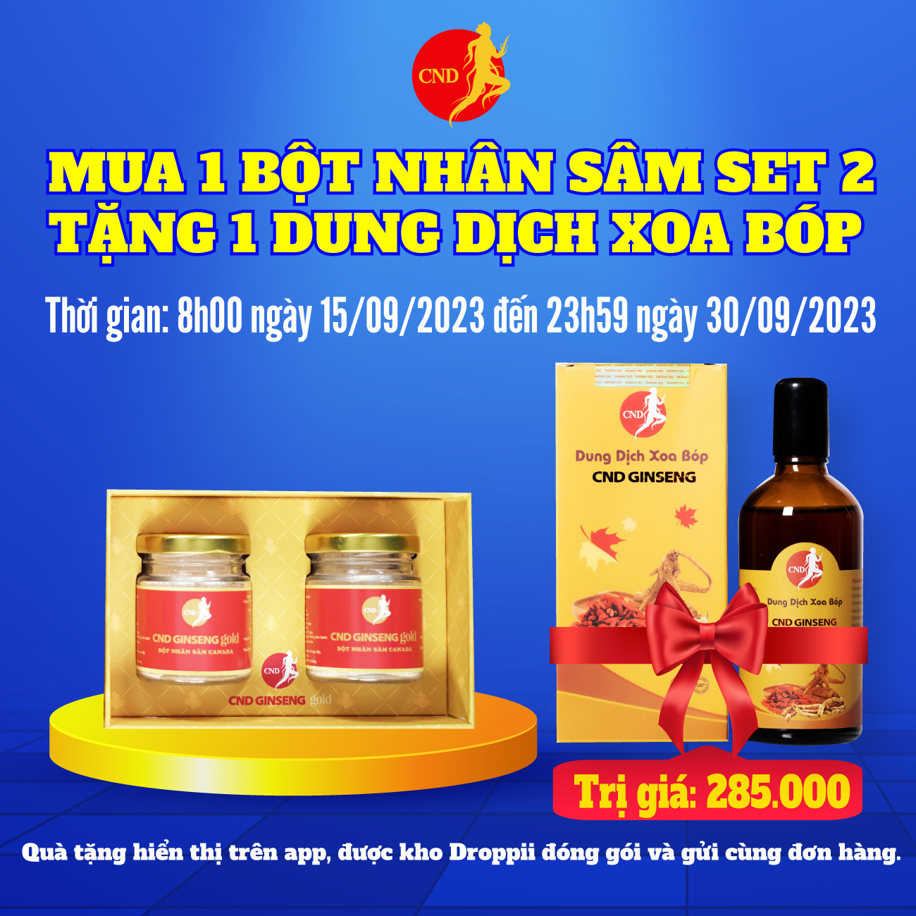 Mua 01 Set 2 Bột Nhân Sâm Canada Cnd Ginseng Gold Tặng 01 Dung Dịch Xoa Bóp.