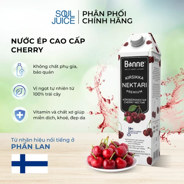 Nước ép Anh đào - Nước ép Cao Cấp Cherry Từ Phần Lan - Bonne - Dropbiz