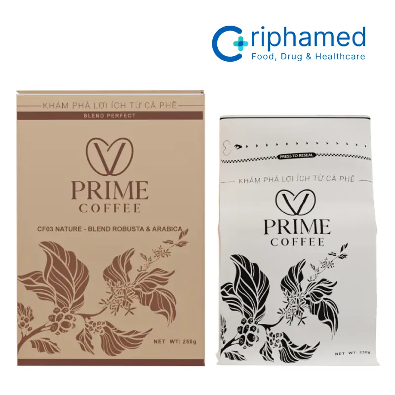 V-prime Coffee Cf03 Nature -cà Phê Xay Trộn Arabica Và Robusta - Dropbiz