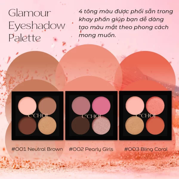 3 Tone Màu Phấn Mắt C’choi - Glamour Eyeshadow Palette