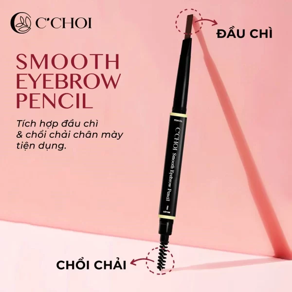 Chổi Chải Và đầu Chì Kẻ Mày C'choi - Smooth Eyebrow Pencil - Punar - Dropbiz