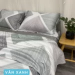 Combo Vỏ Mền Và Vỏ Gối Tencel 60s Mẫu Vân Xanh - Tân Phát - Dropbiz