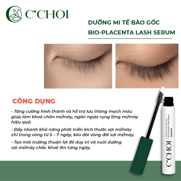 Công Dụng Dưỡng Mi Tế Bào Gốc C'choi - Bio-placenta Lash Serum - Punar - Dropbiz