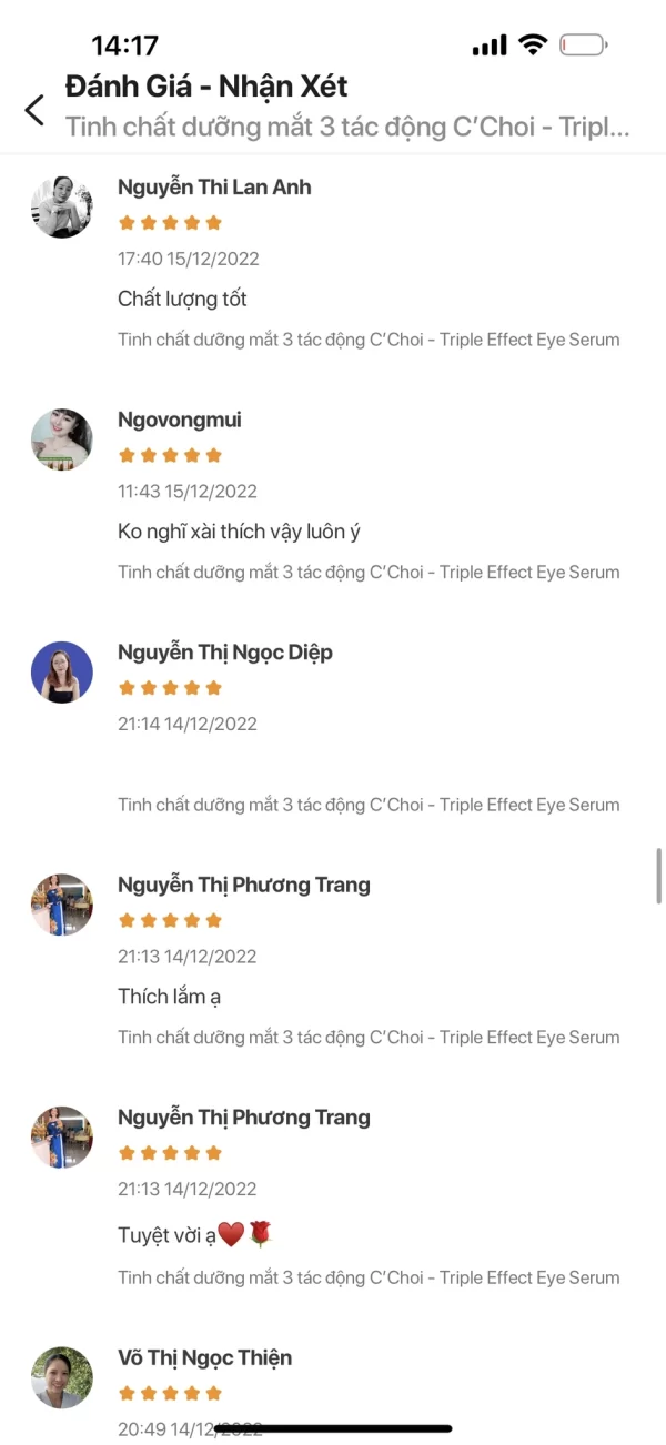 Đánh Giá Nhận Xét Review Tinh Chất Dưỡng Mắt C’choi 3 Tác động - Triple Effect Eye Serum