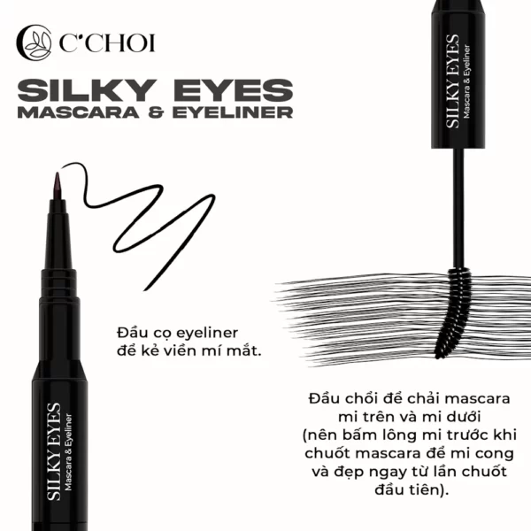 Gel Chuốt Mi Và Kẻ Mắt Tự Nhiên C'choi 2 đầu Cọ - Silky Eyes - Mascara & Eyeliner - Punar - Dropbiz