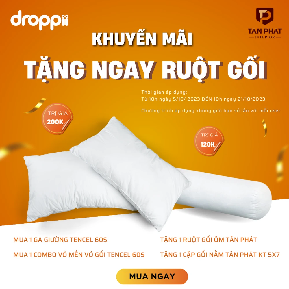 Khuyến Mãi Ga Trải Giường Drap Tencel 60s Tặng Ruột Gối - Dropbiz