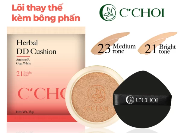 Lõi Phấn Nước C'choi Herbal Dd Cushion Thay Thế Kèm Bông Phấn