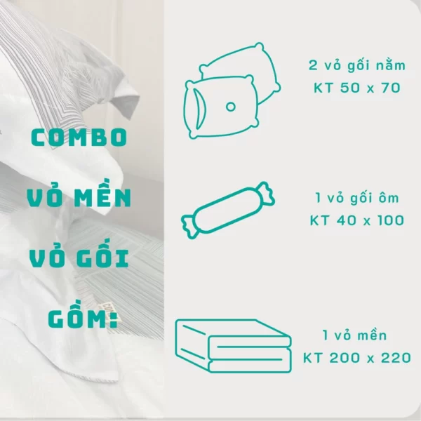 Quy Cách Combo Vỏ Mền Và Vỏ Gối Tencel 60s - Tân Phát - Dropbiz