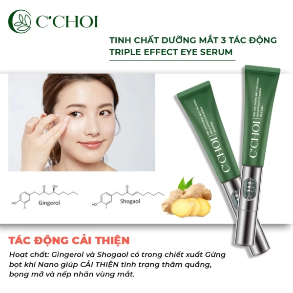 Tinh Chất Dưỡng Mắt 3 Tác động C’choi - Triple Effect Eye Serum - Tác Dụng Của Chiết Xuất Gừng - Punar - Dropbiz