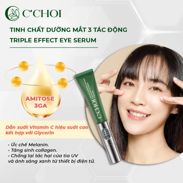 Tinh Chất Dưỡng Mắt 3 Tác động C’choi - Triple Effect Eye Serum - Tác Dụng Của Vitamin C Và Glycerin - Punar - Dropbiz