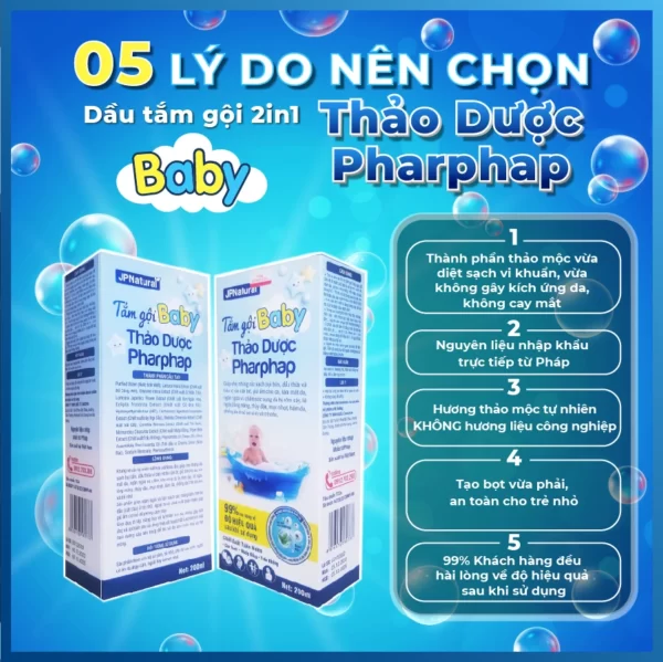 Ưu điểm Dầu Tắm Gội Baby Thảo Dược 2in1 Pharpharp Jpnatural - Dropbiz