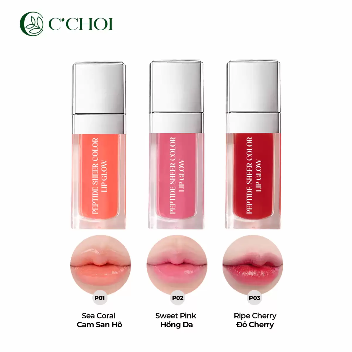 Son Dưỡng Bóng C'choi - Peptide Sheer Color Lip Glow - Droppii Mall