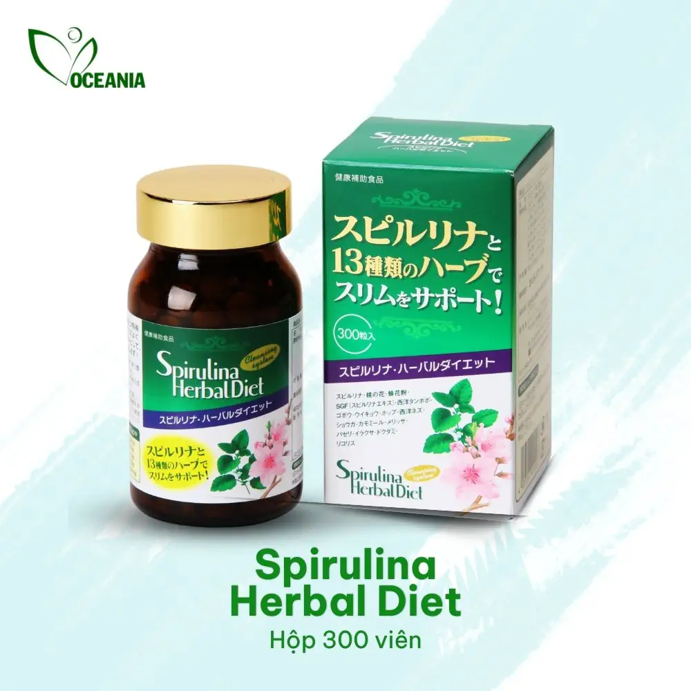 Tảo Spirulina Herbal Diet Hộp 300 Viên - Dropbiz