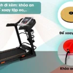 Đế Xoay Tập Eo Và Khóa An Toàn Máy Chạy Bộ Trong Nhà Airbike Sport T800