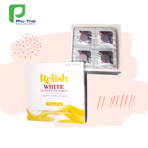 Relish White - Phú Thái - cung cấp 500mg Glutathione mỗi viên sủi - Dropbiz