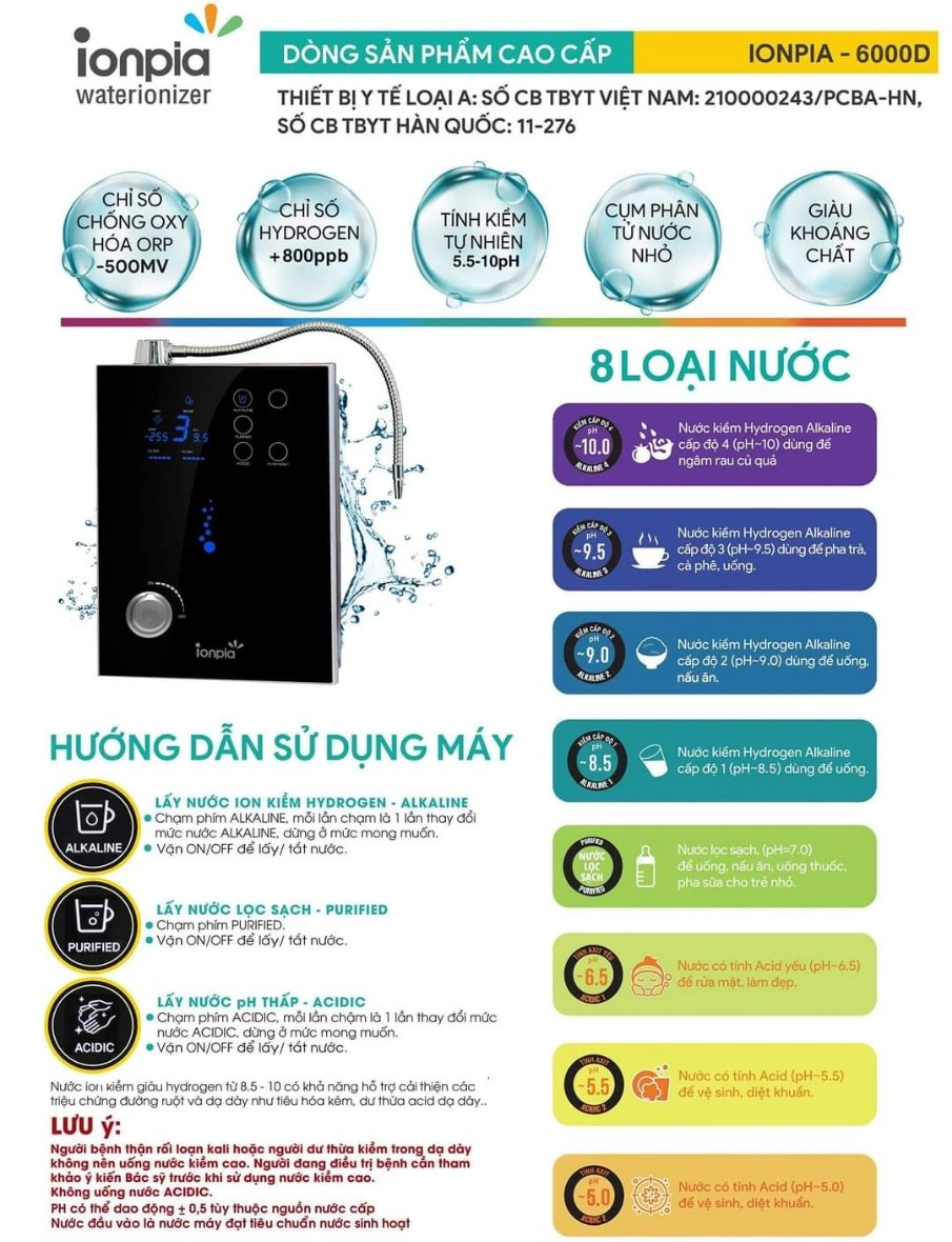 Hdsd Máy Lọc Nước Ion Kiềm Ionpia 6000d