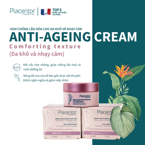 Kem Trẻ Hóa, Căng Mướt Da (dành Cho Da Khô, Nhạy Cảm) Placentor Anti-ageing Cream Rich Texture