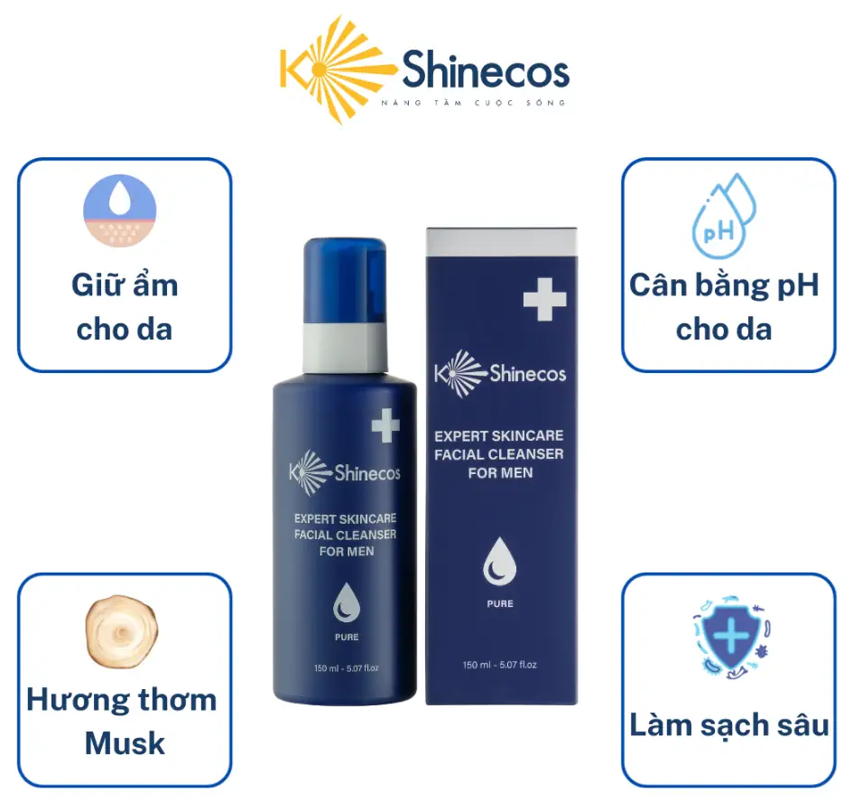 Sữa Rửa Mặt Cho Nam Giới Kshinecos Expert Skincare Facial Cleanser For Men 150ml - Droppii Mall