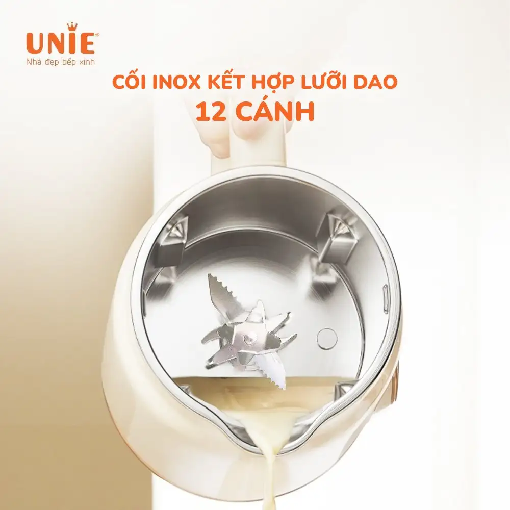 Cối Inox Kết Hợp Lưỡi Dao 12 Cánh - Máy Làm Sữa Hạt Unie Umb12