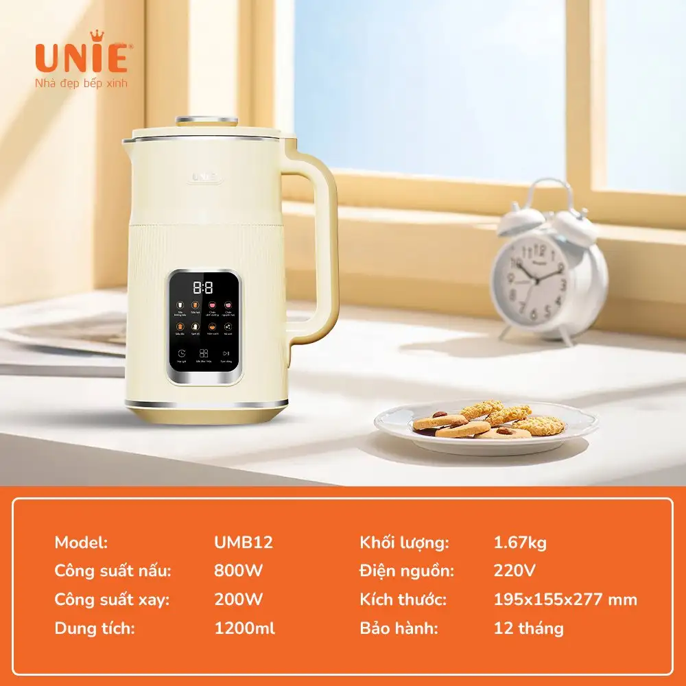 Thông Số Kỹ Thuật - Máy Làm Sữa Hạt Unie Umb12