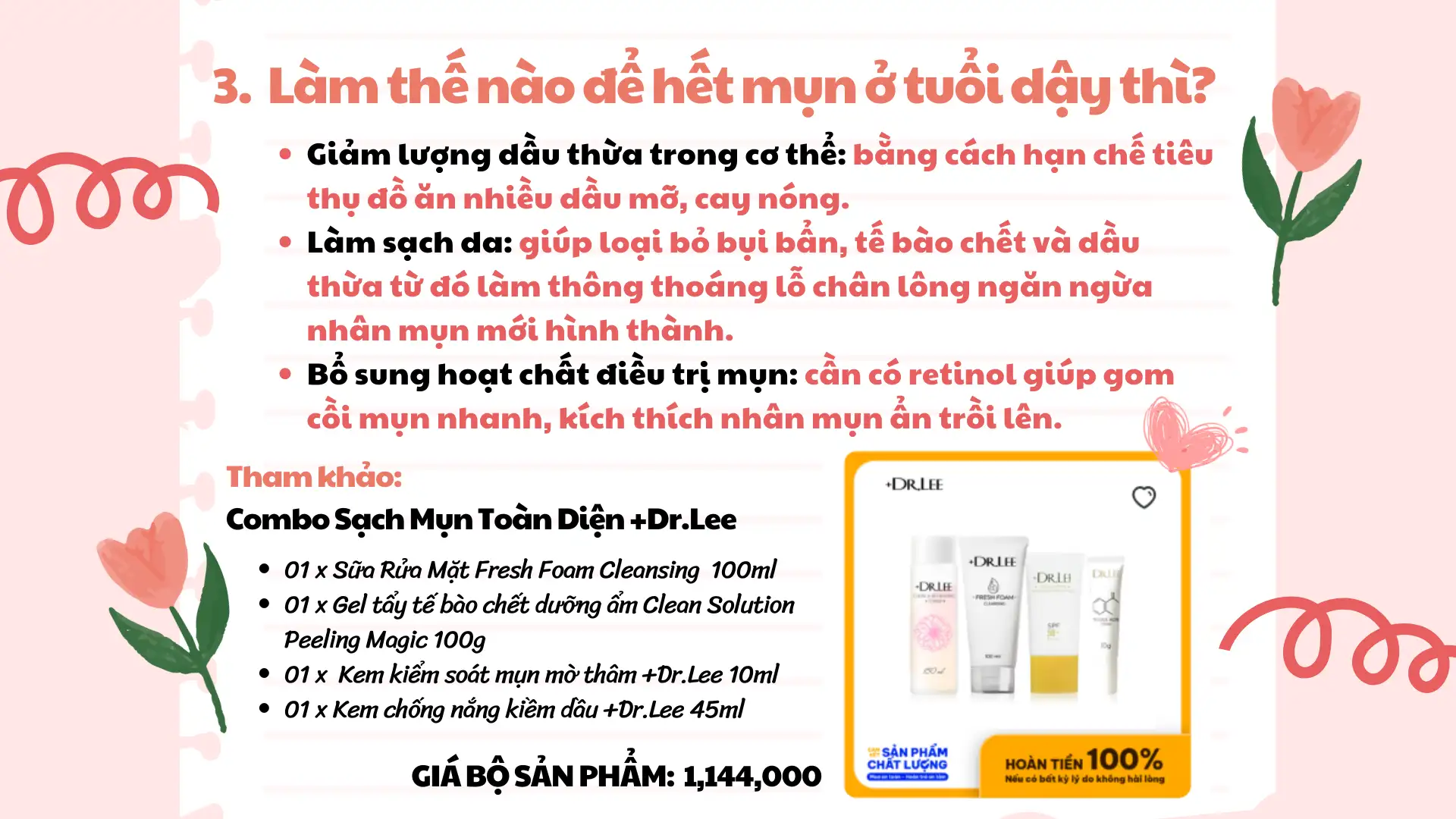 Kem dưỡng mờ thâm mụn, hỗ trợ dưỡng sáng da +Dr.Lee Reduce Acne Cream 10g