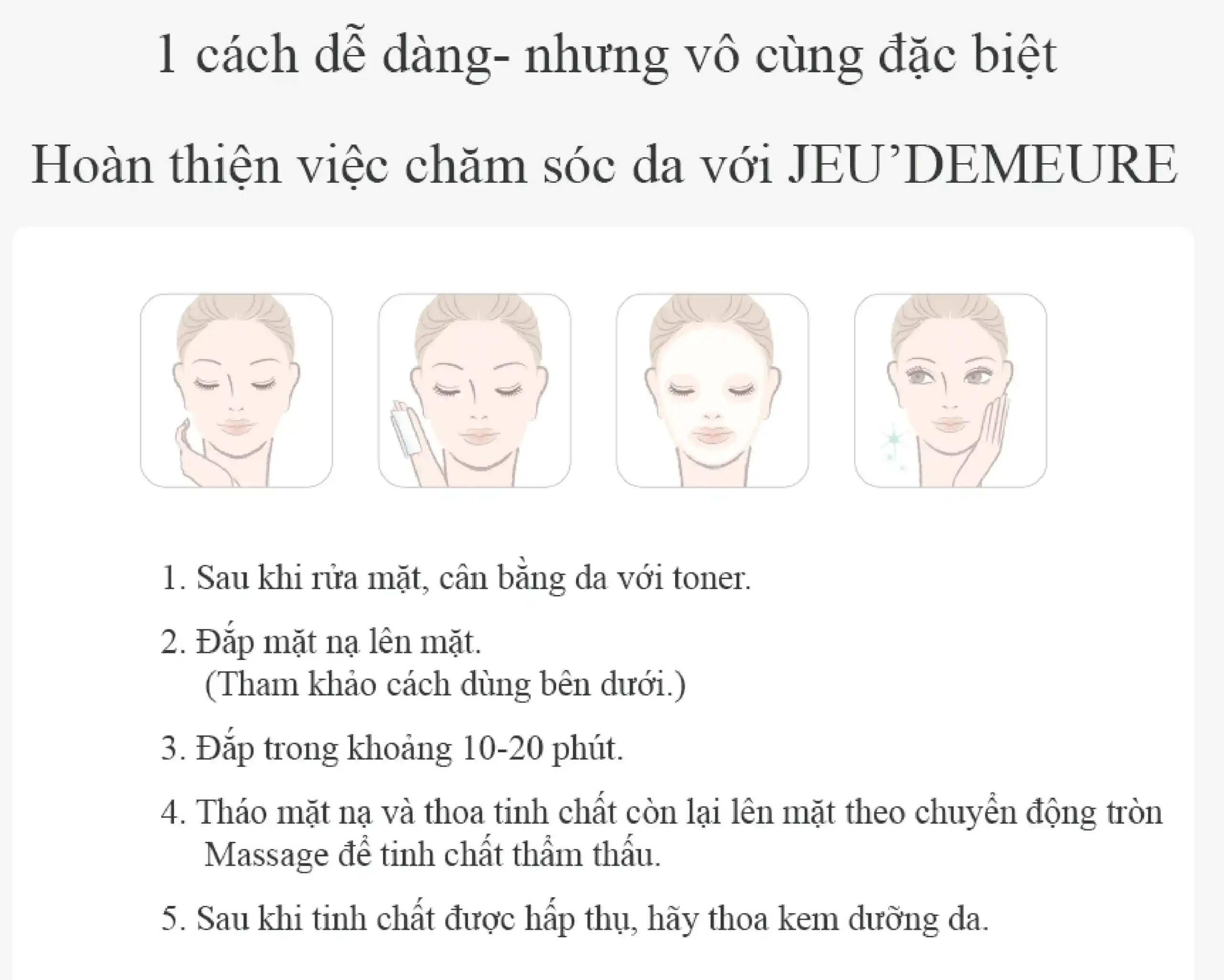 Mặt nạ dưỡng da tăng đàn hồi, chống lão hóa – Jeu’Demeure DermiShuttle Masterpiece Sheet Mask X 10 EA