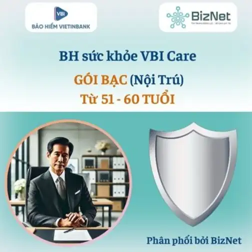 BH Sức Khoẻ VBI Care BẠC 51 60 Tuổi (nội Trú)