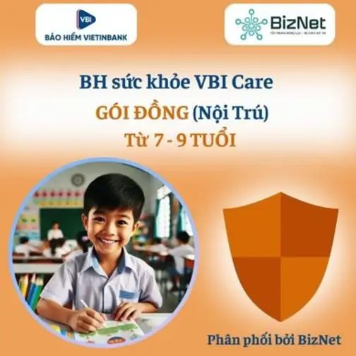 BH Sức Khoẻ VBI Care ĐỒNG 7 9 Tuổi (nội Trú)