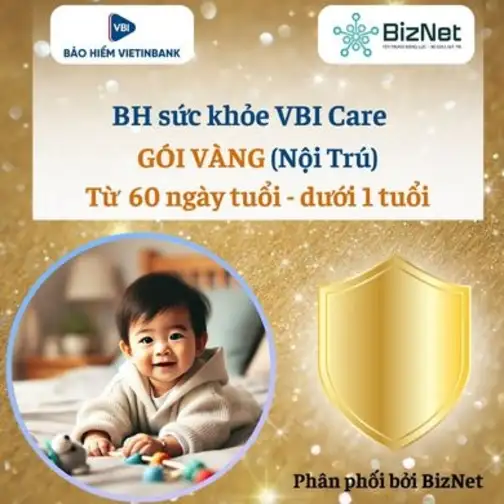 BH Sức Khoẻ VBI Care VÀNG 60 Ngày Dưới 1 Tuổi (nội Trú)